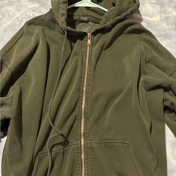 brandy melville Green Zip-Up Hoodie - Picture 1 of 3